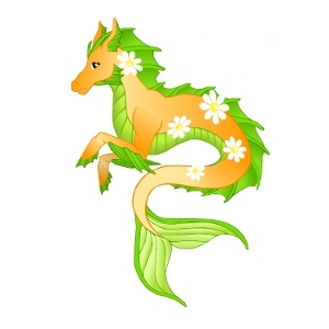 Orange Floral Hippocamp